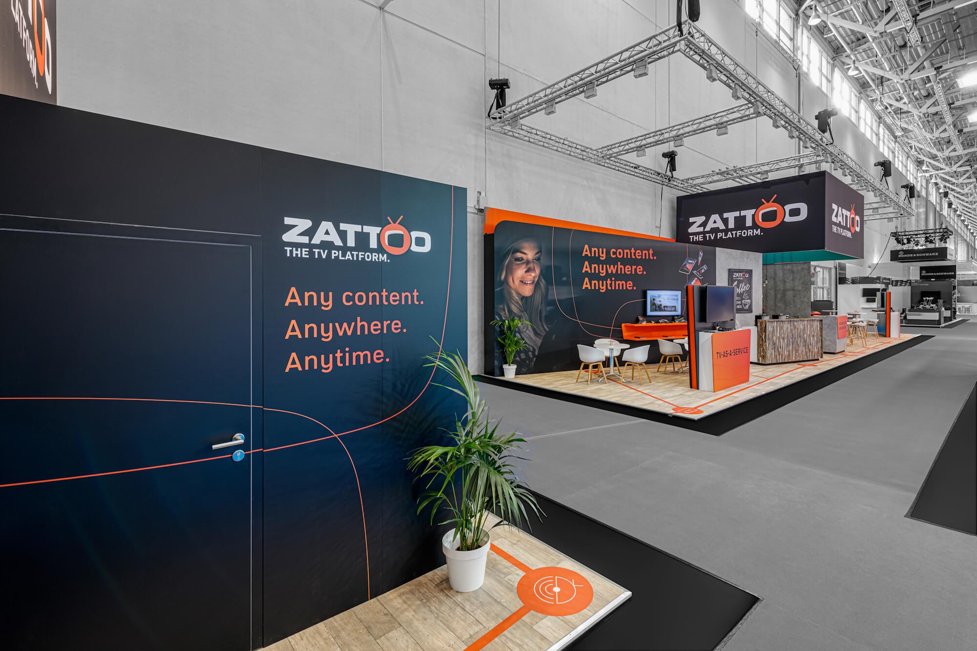 Messestand Zattoo auf der Messe Anga Com in Köln