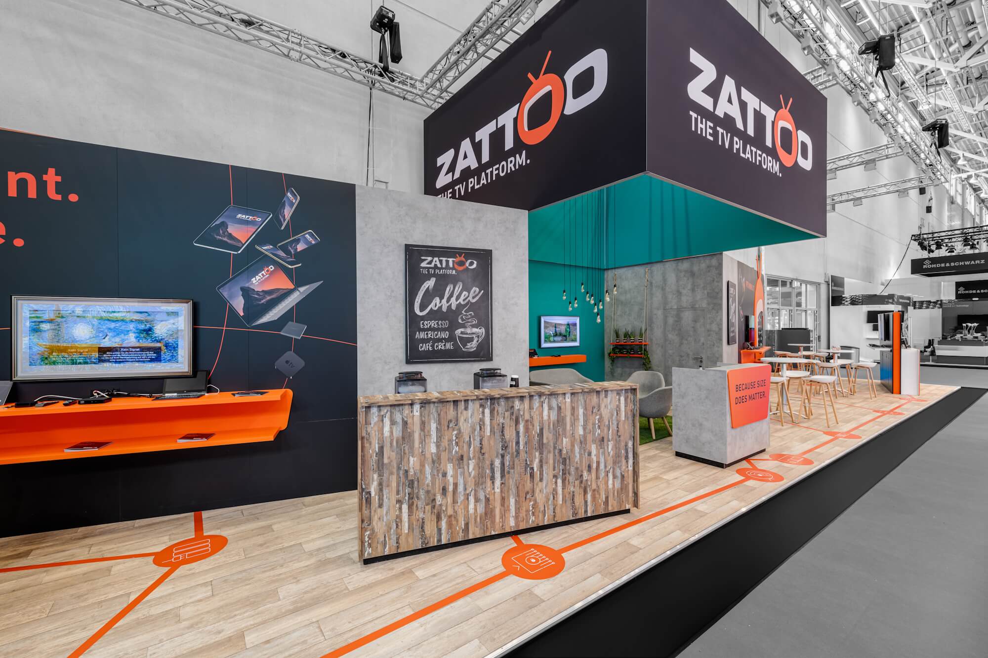 Messestand Zattoo auf der Messe Anga Com in Köln