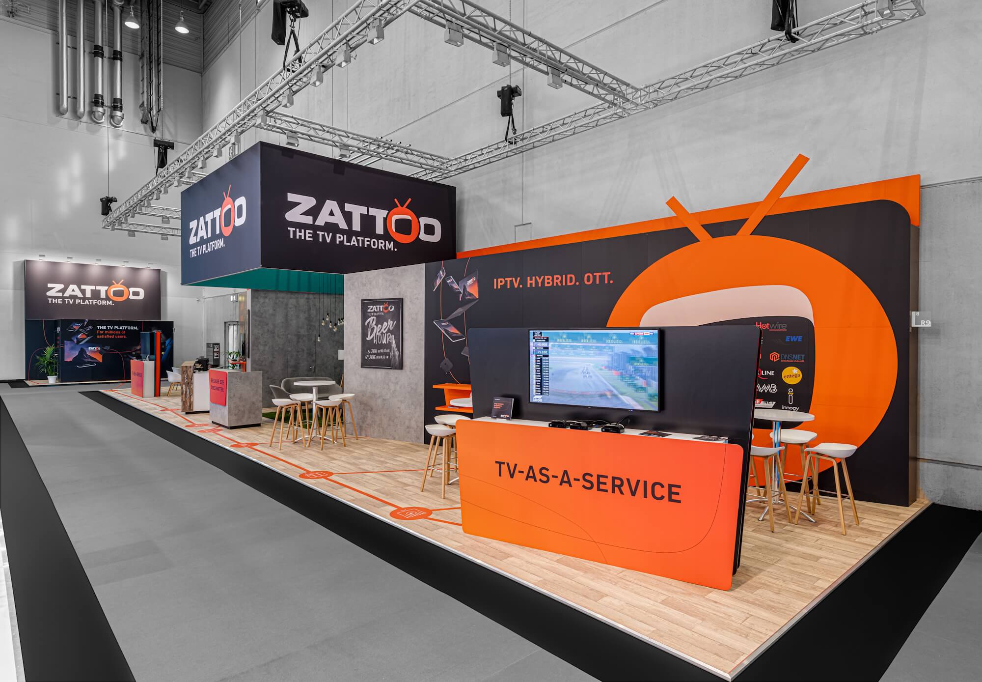 Messestand Zattoo auf der Messe Anga Com in Köln