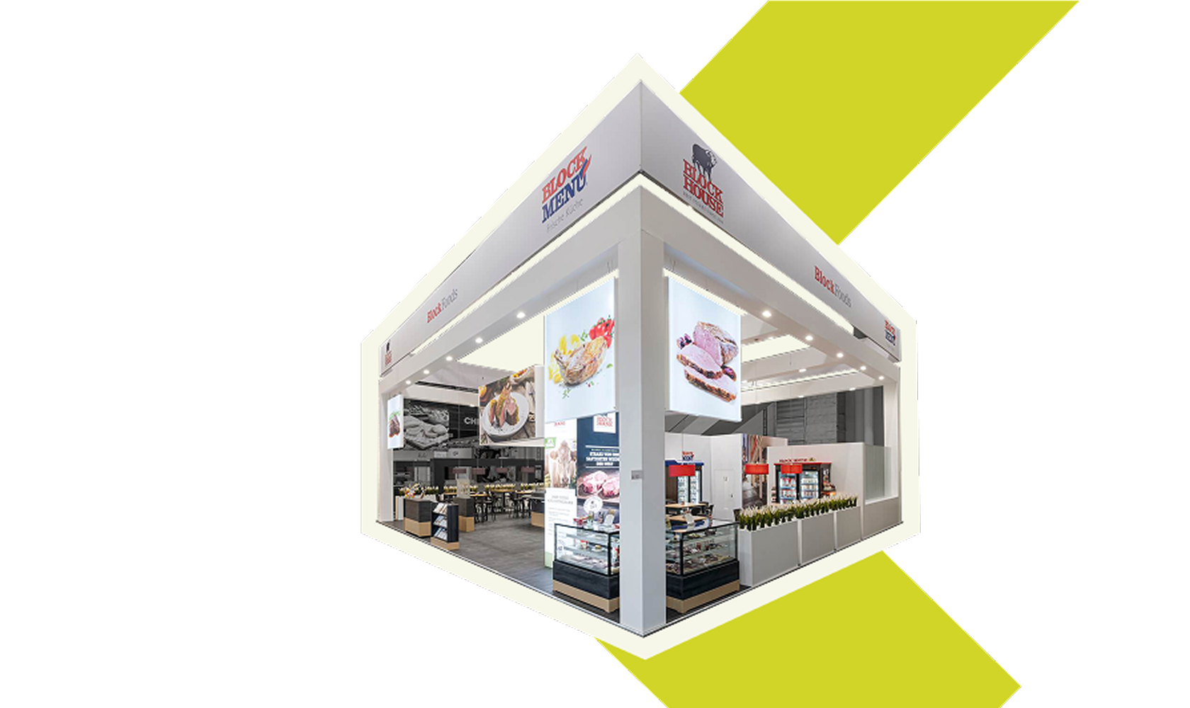 Ausschnitt eines Messestand vom Block House bzw. Block Menü