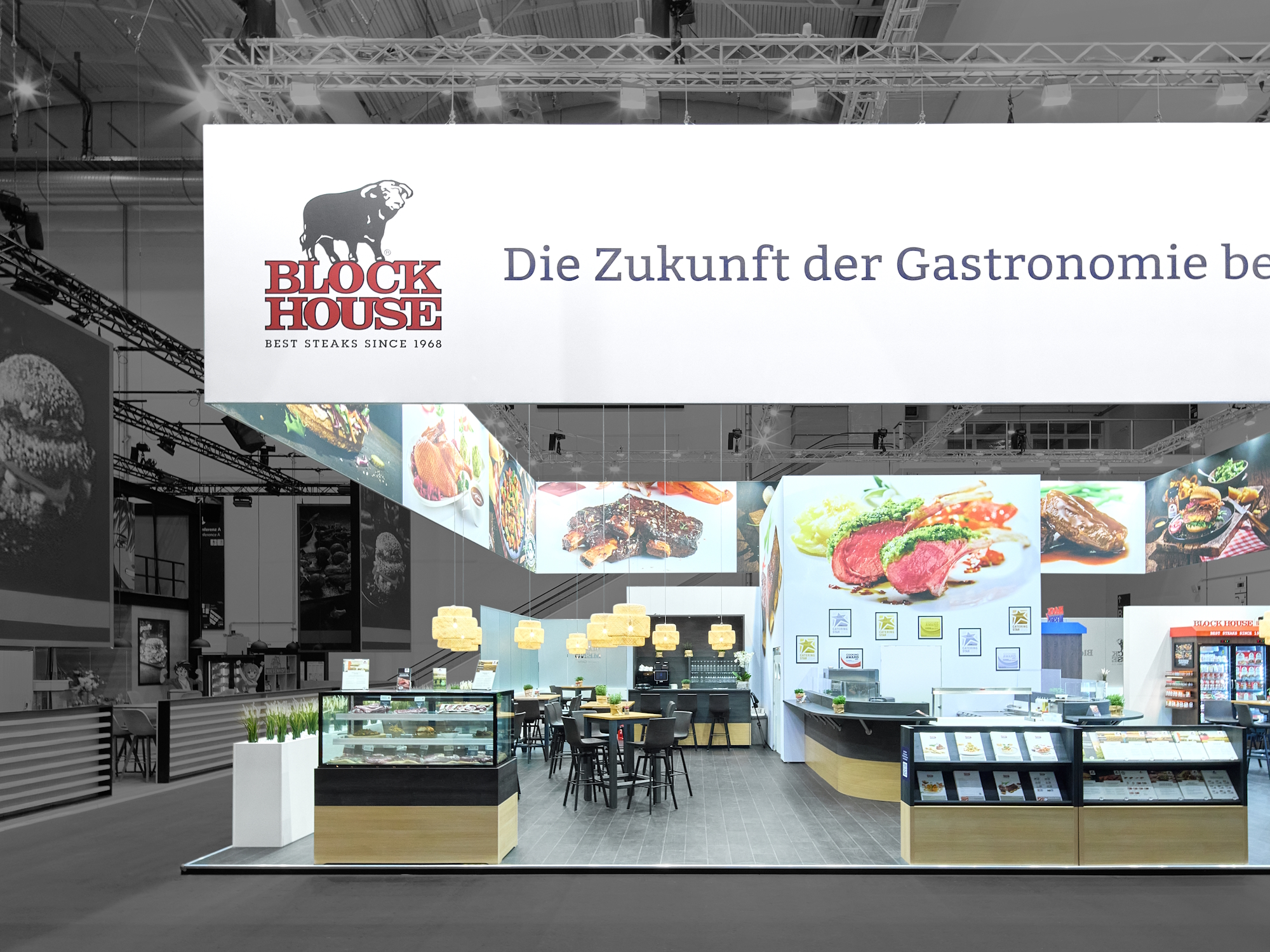 Messestand Block Menü auf der Messe Internorga in Hamburg