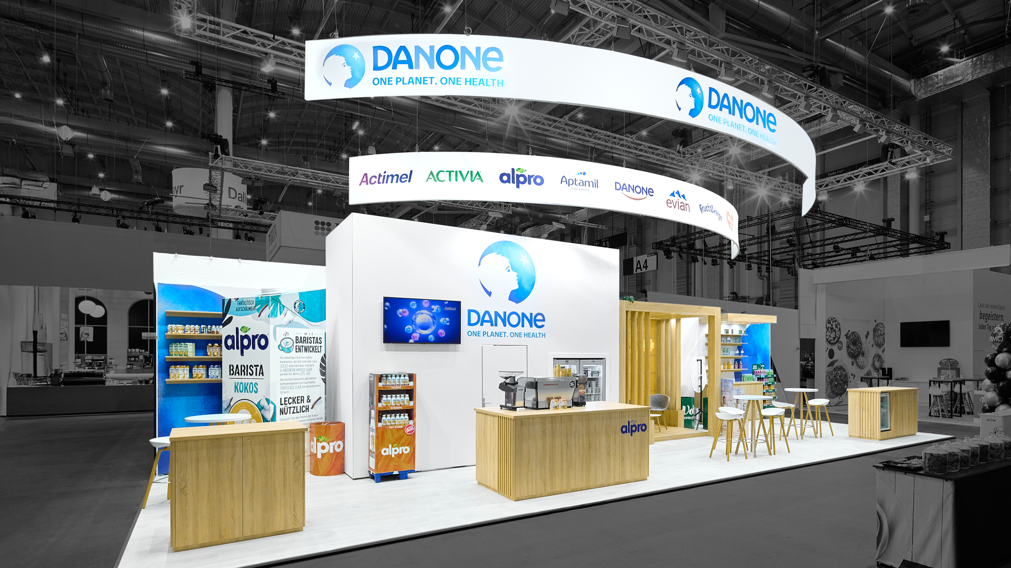 Messestand von Danone auf der Messe Internorga in Hamburg von Preuss Messe