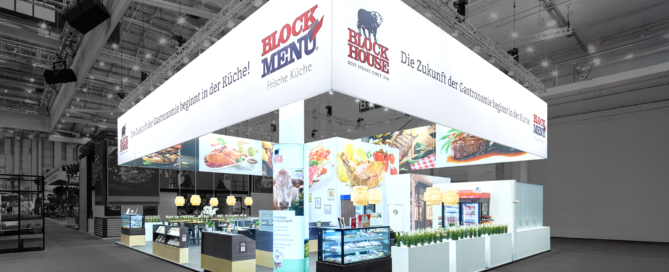 Messestand Block Menü auf der Messe Internorga in Hamburg