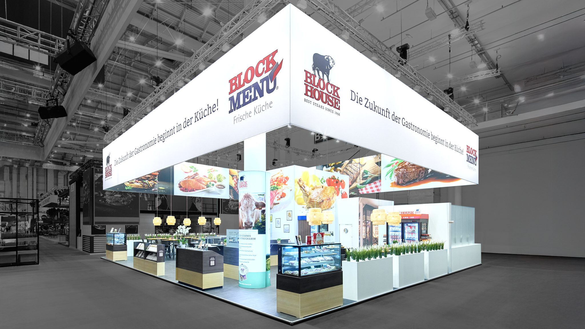 Messestand Block Menü auf der Messe Internorga in Hamburg