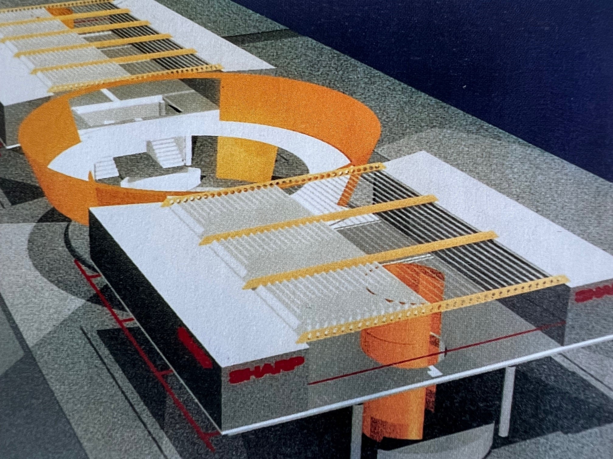1994 Sharp CeBIT Hannover Entwurf Entwurf des Messestandes für Sharp auf der CeBIT 1994