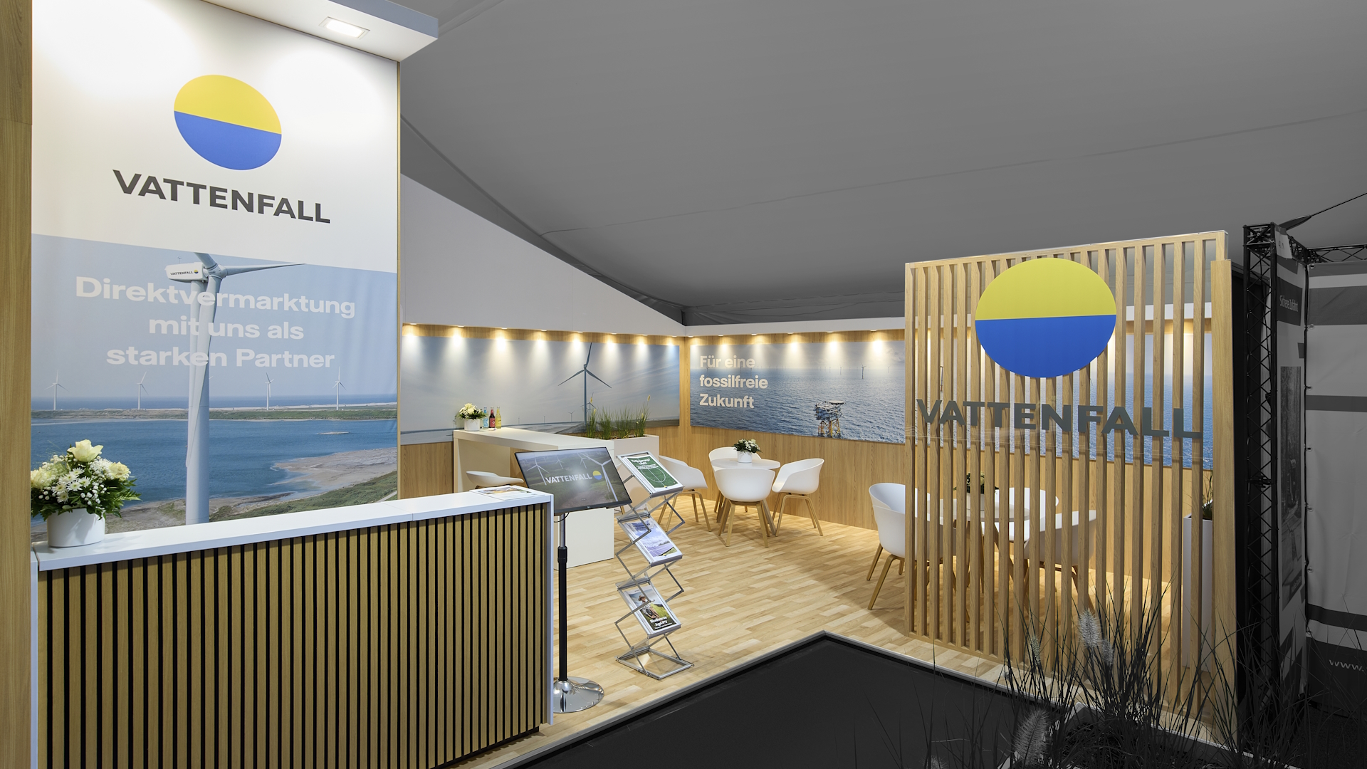 Messestand Vattenfall auf der Messe Husum Wind